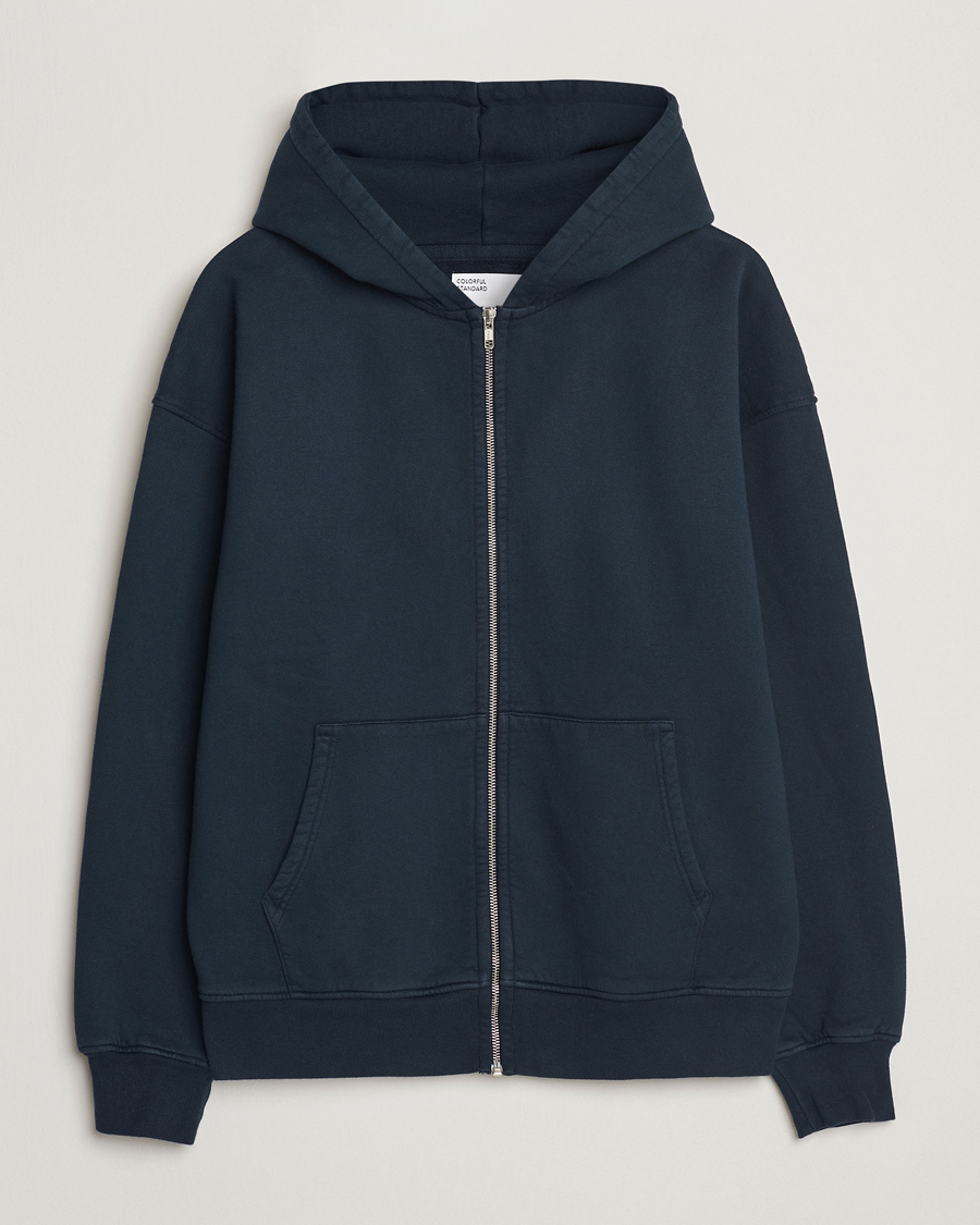 Uomini | Maglieria | Colorful Standard | Classic Organic Full Zip Hoodie Navy Blue
