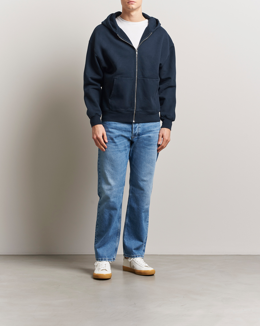 Uomini | Maglieria | Colorful Standard | Classic Organic Full Zip Hoodie Navy Blue