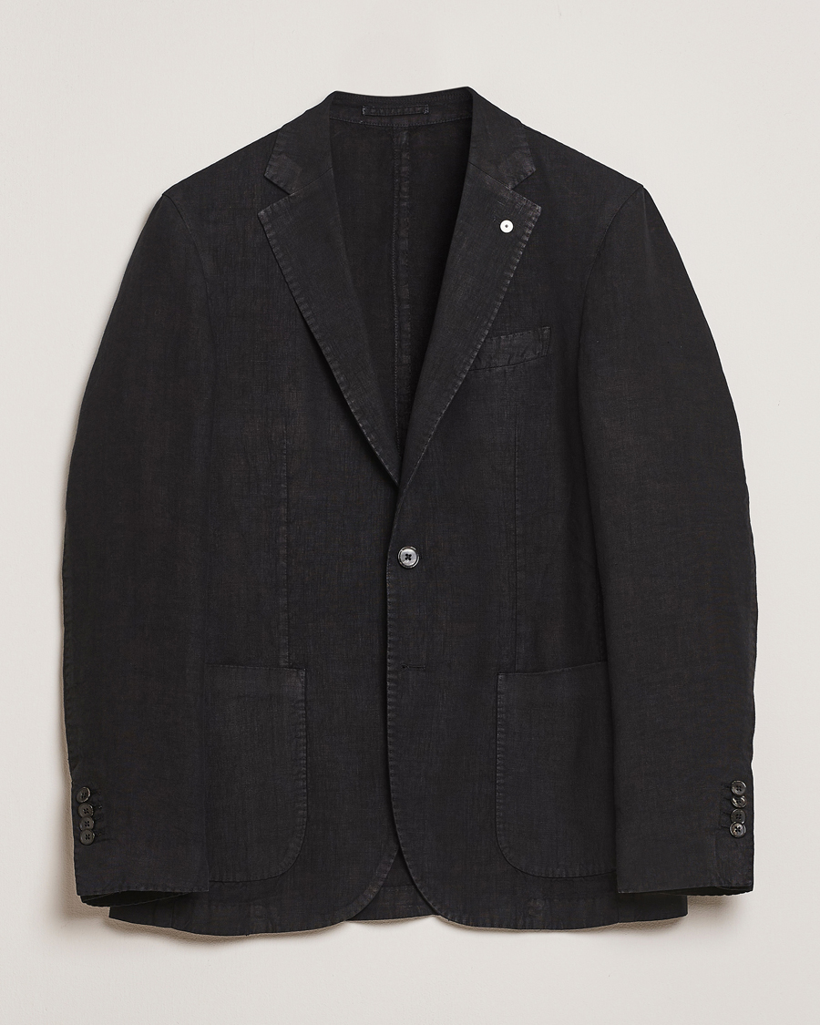 Uomini | Blazers | L.B.M. 1911 | Jack Regular Fit Linen Blazer Black