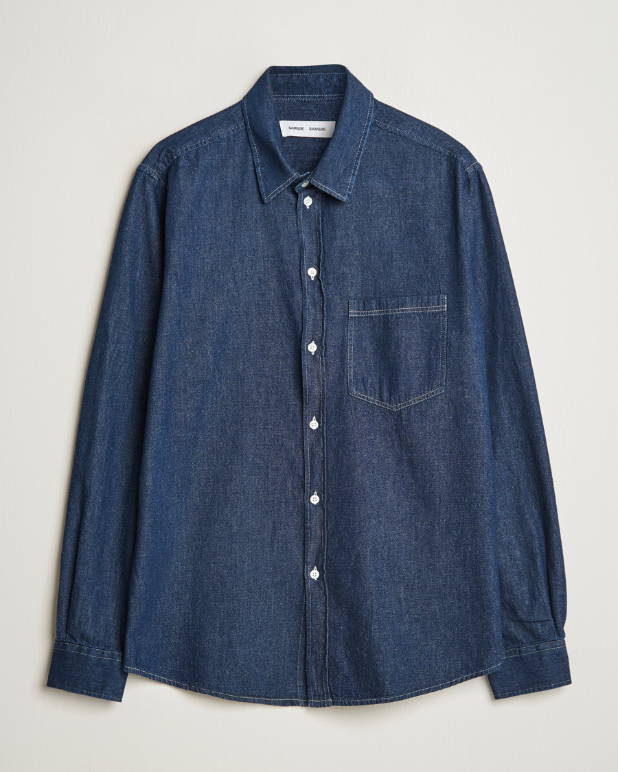 Uomini | Camicie | Samsøe Samsøe | Ryan Chambray Shirt Salute Blue
