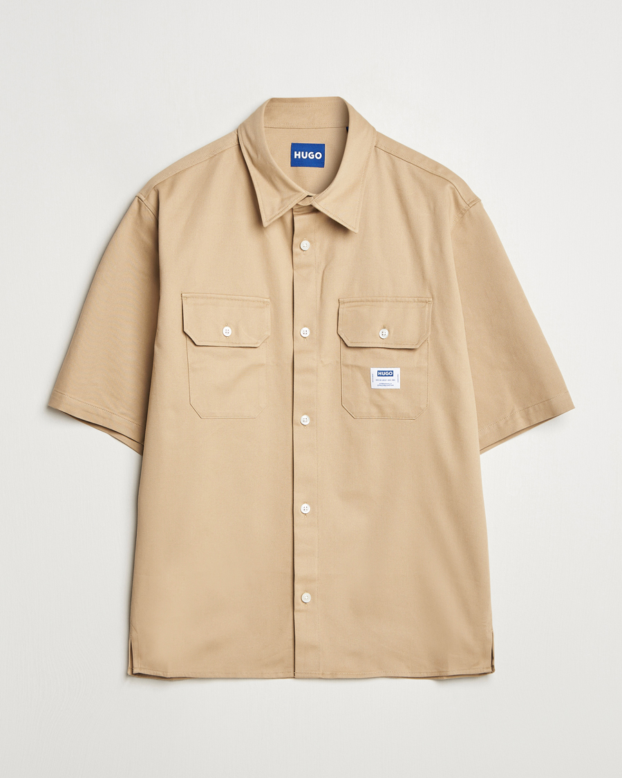 Uomini | Camicie | HUGO | Ekyno Short Sleeve Shirt Medium Beige