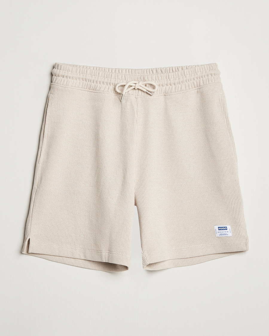 Uomini | Pantaloncini | HUGO | Nuwfallo Waffle Sweatshorts Open White