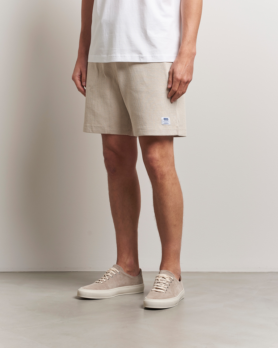Uomini | Pantaloncini | HUGO | Nuwfallo Waffle Sweatshorts Open White
