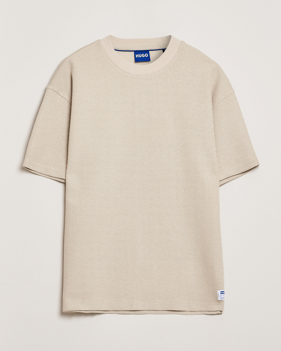 Uomini | T-shirt | HUGO | Waffle Crew Neck T-Shirt Open White