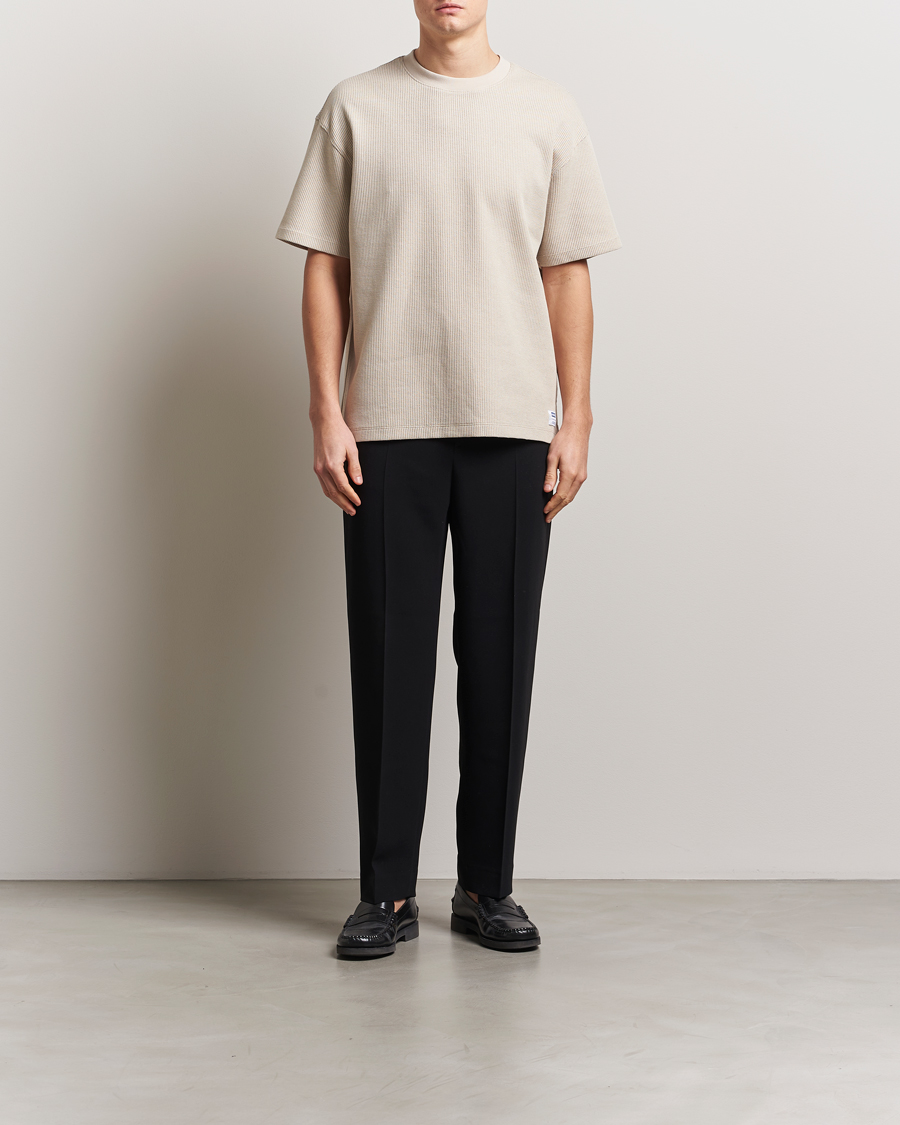 Uomini | T-shirt | HUGO | Waffle Crew Neck T-Shirt Open White