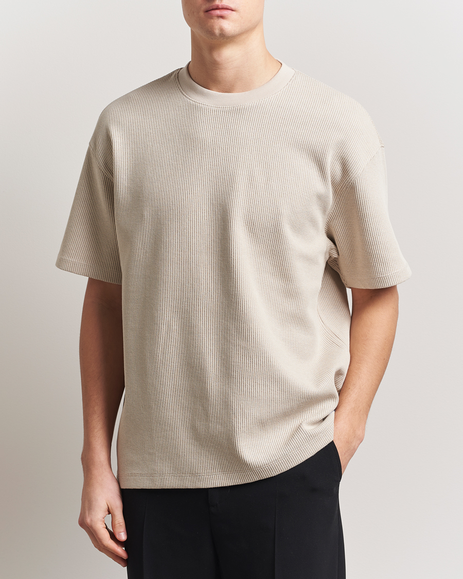 Uomini | T-shirt | HUGO | Waffle Crew Neck T-Shirt Open White
