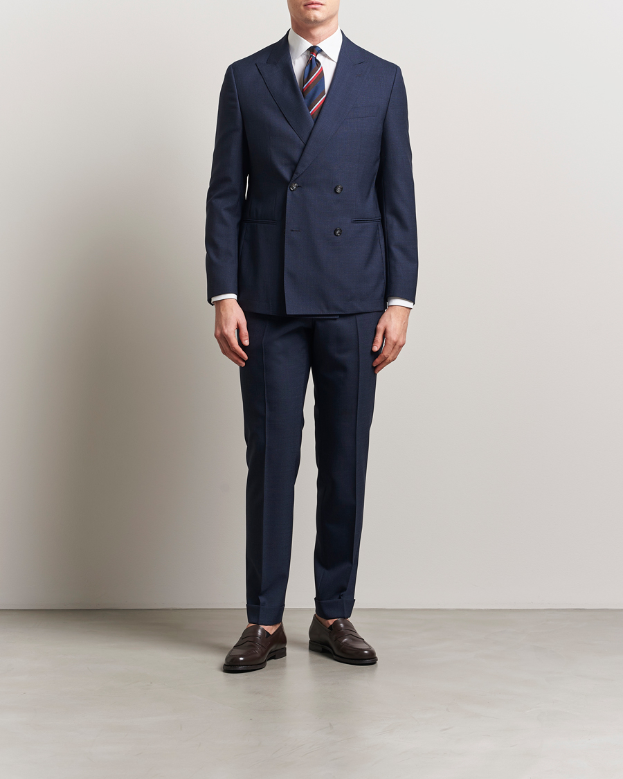 Uomini | Abiti | BOSS BLACK | Huge Wool Double Breasted Suit Navy