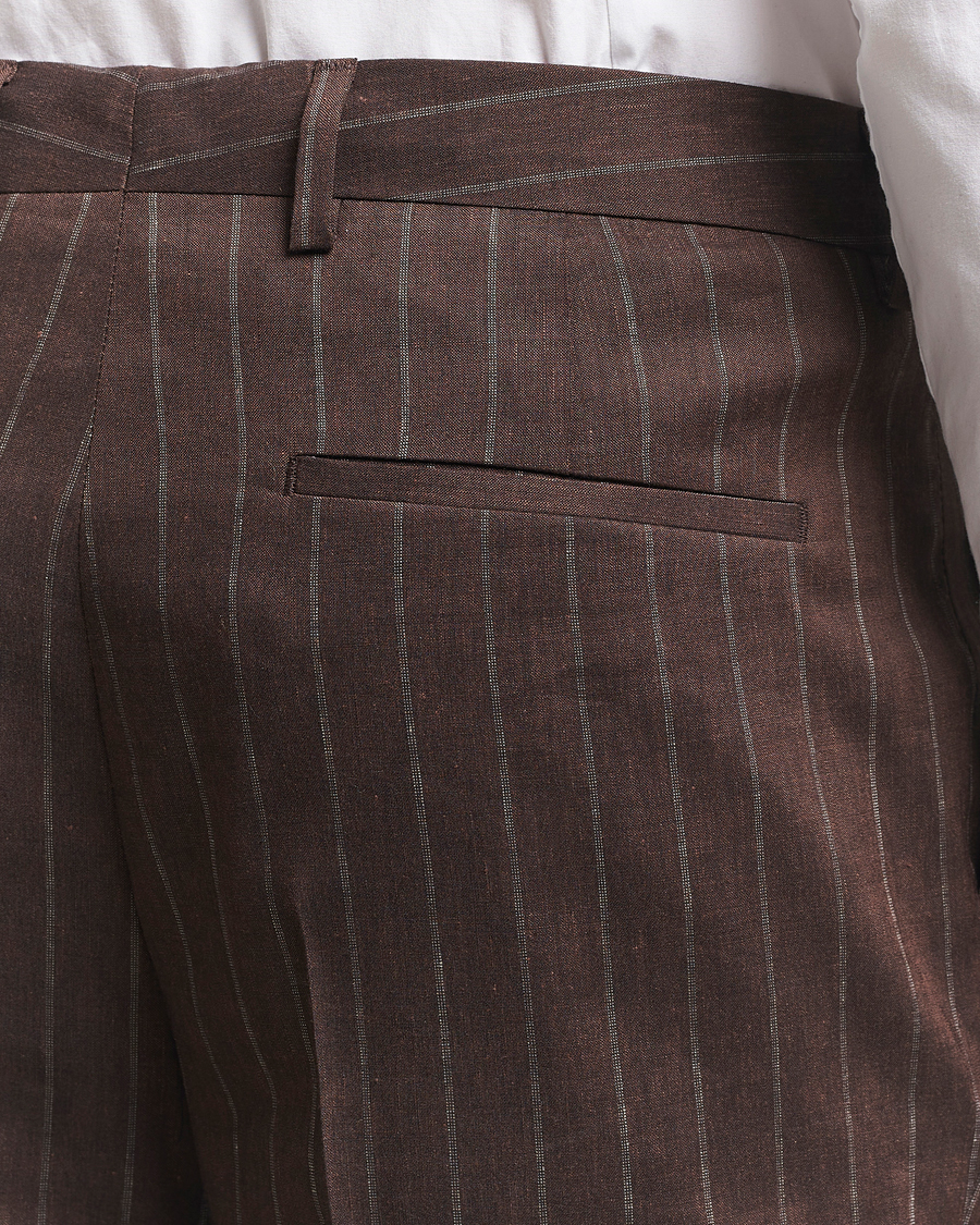 Uomini | Abiti | BOSS BLACK | Hanry Wool Pinstriped Suit Dark Brown