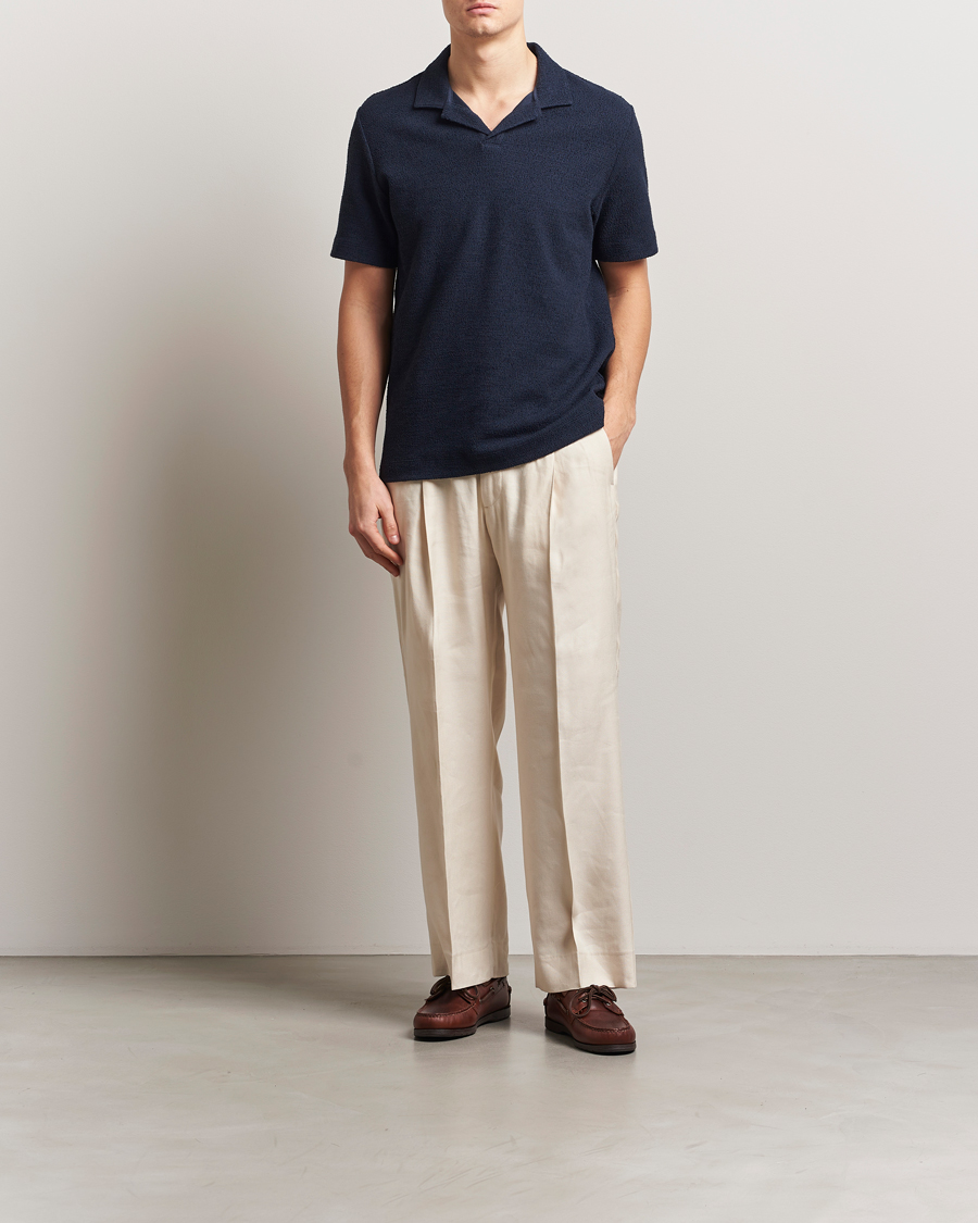 Uomini | Polo | BOSS BLACK | Pye Terry Knitted Polo Dark Blue