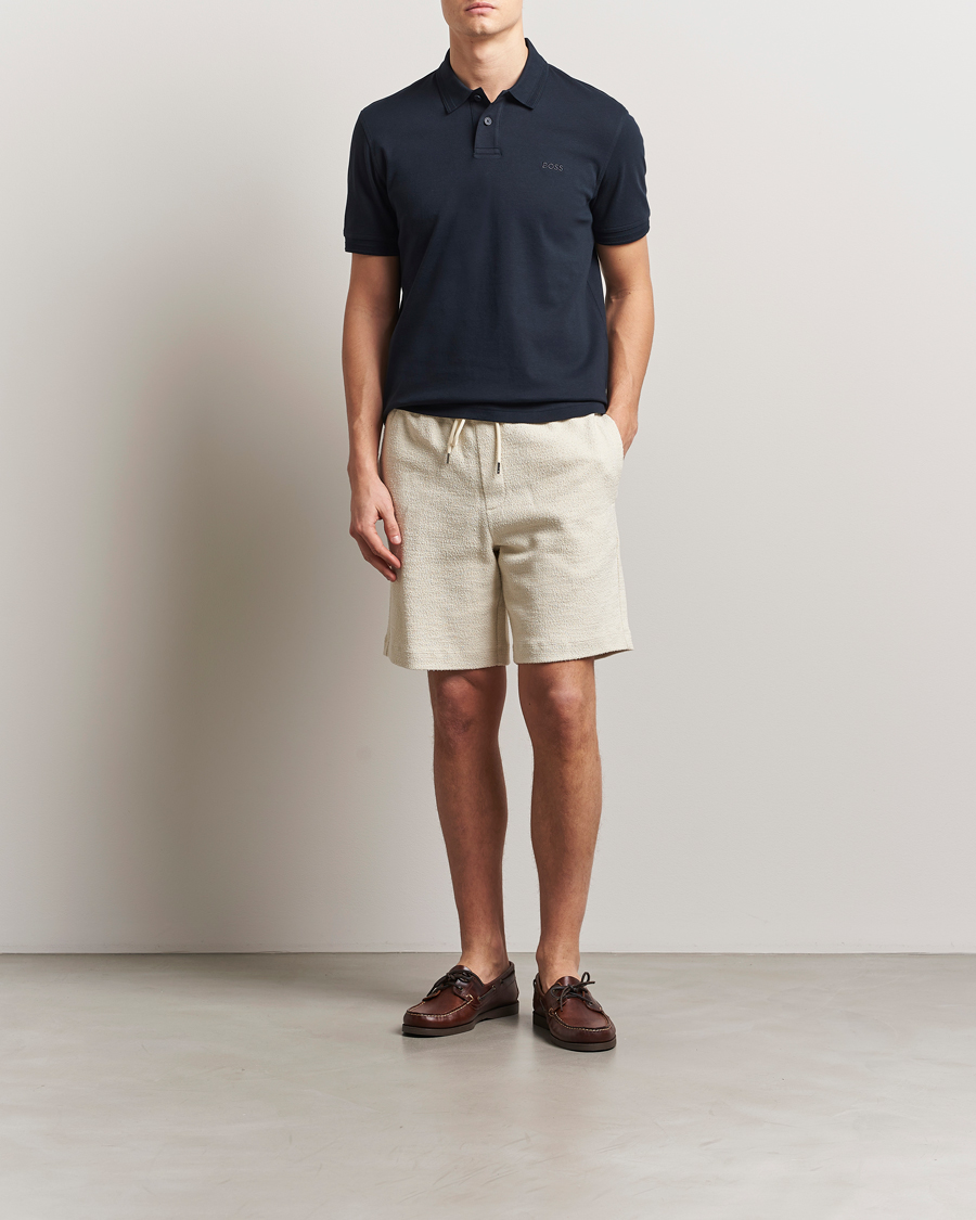 Uomini | Pantaloncini | BOSS BLACK | Leoni Terry Sweatshorts Open White