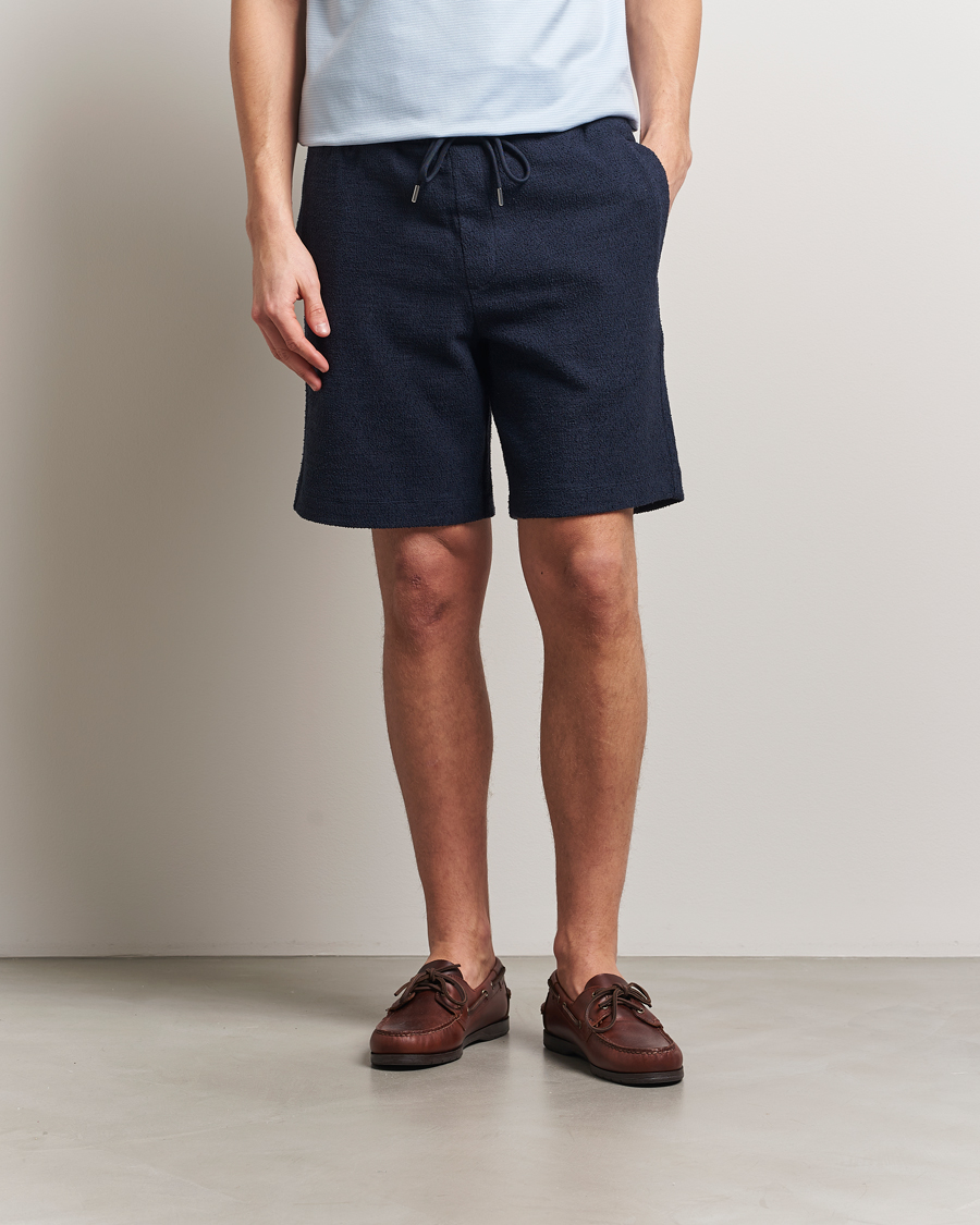 Uomini | Pantaloncini | BOSS BLACK | Leoni Terry Sweatshorts Dark Blue