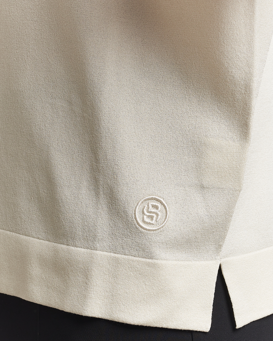 Uomini | Polo | BOSS BLACK | Jervasoni Cotton/Silk Knitted Polo Open White