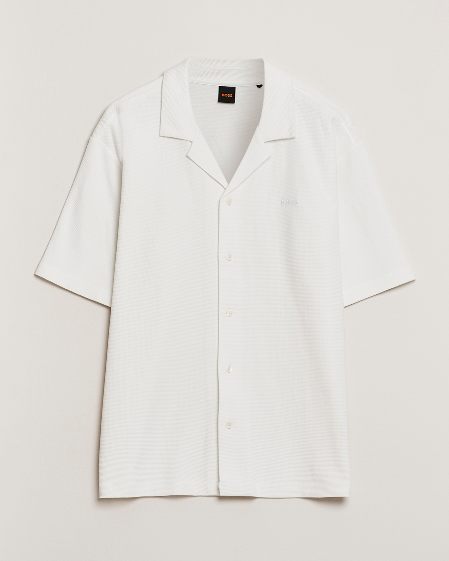 Uomini | Camicie | BOSS ORANGE | Waffle Short Sleeve Shirt Natural