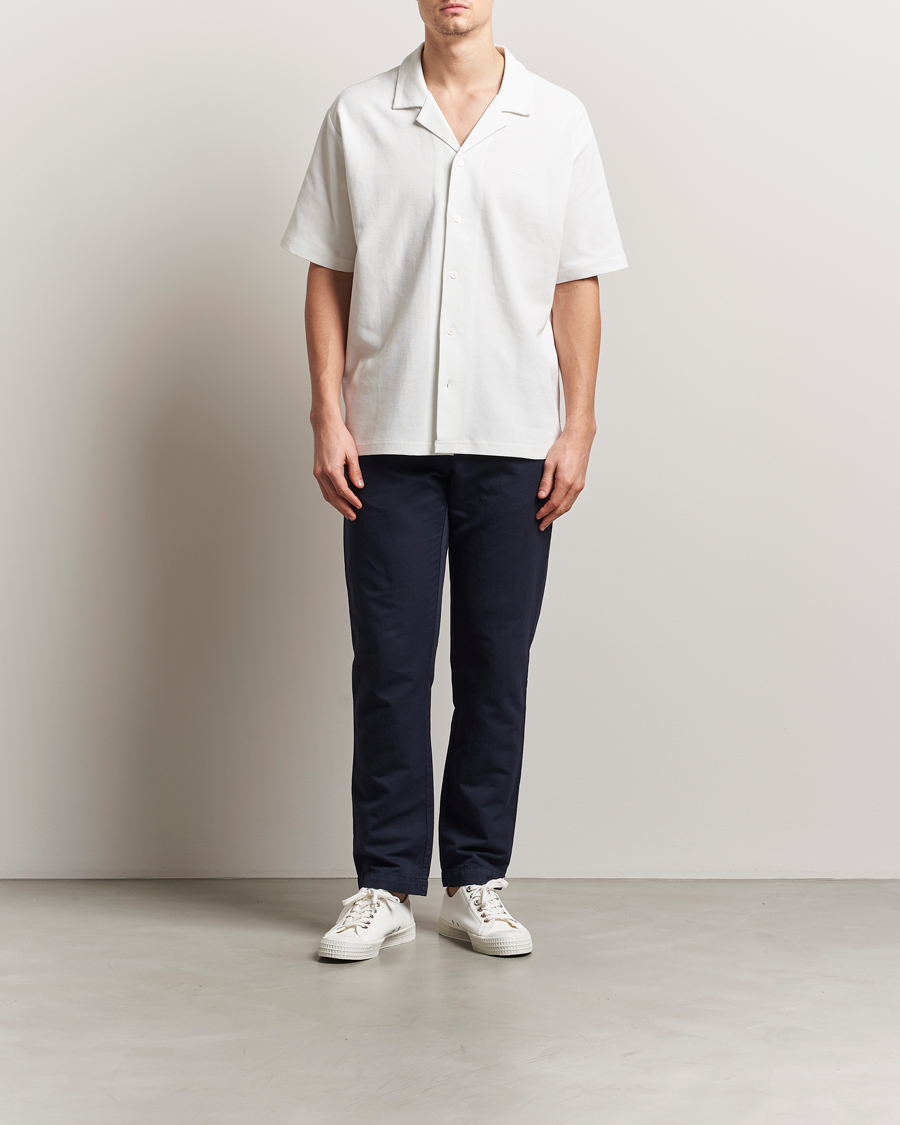 Uomini | Camicie | BOSS ORANGE | Waffle Short Sleeve Shirt Natural