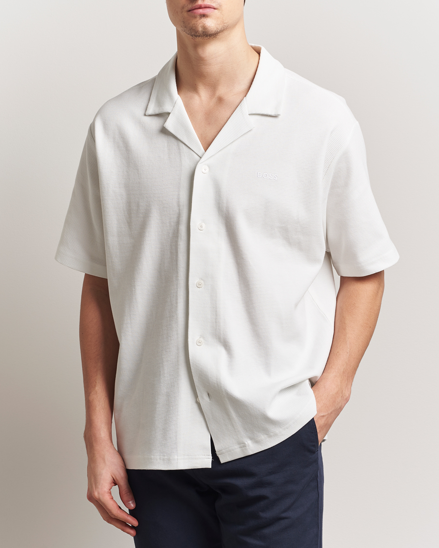 Uomini | Camicie | BOSS ORANGE | Waffle Short Sleeve Shirt Natural
