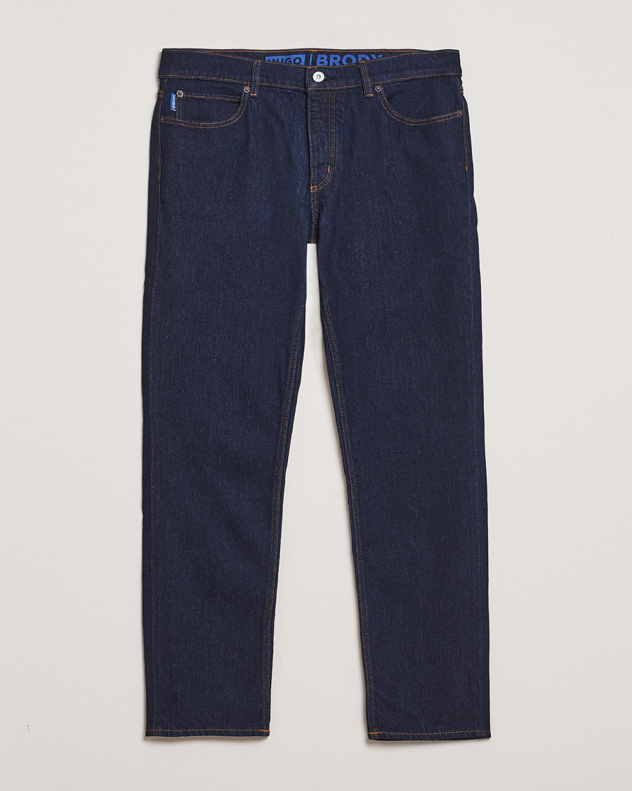 Uomini | Pantaloni | HUGO | Brody Tapered Fit Jeans Dark Blue