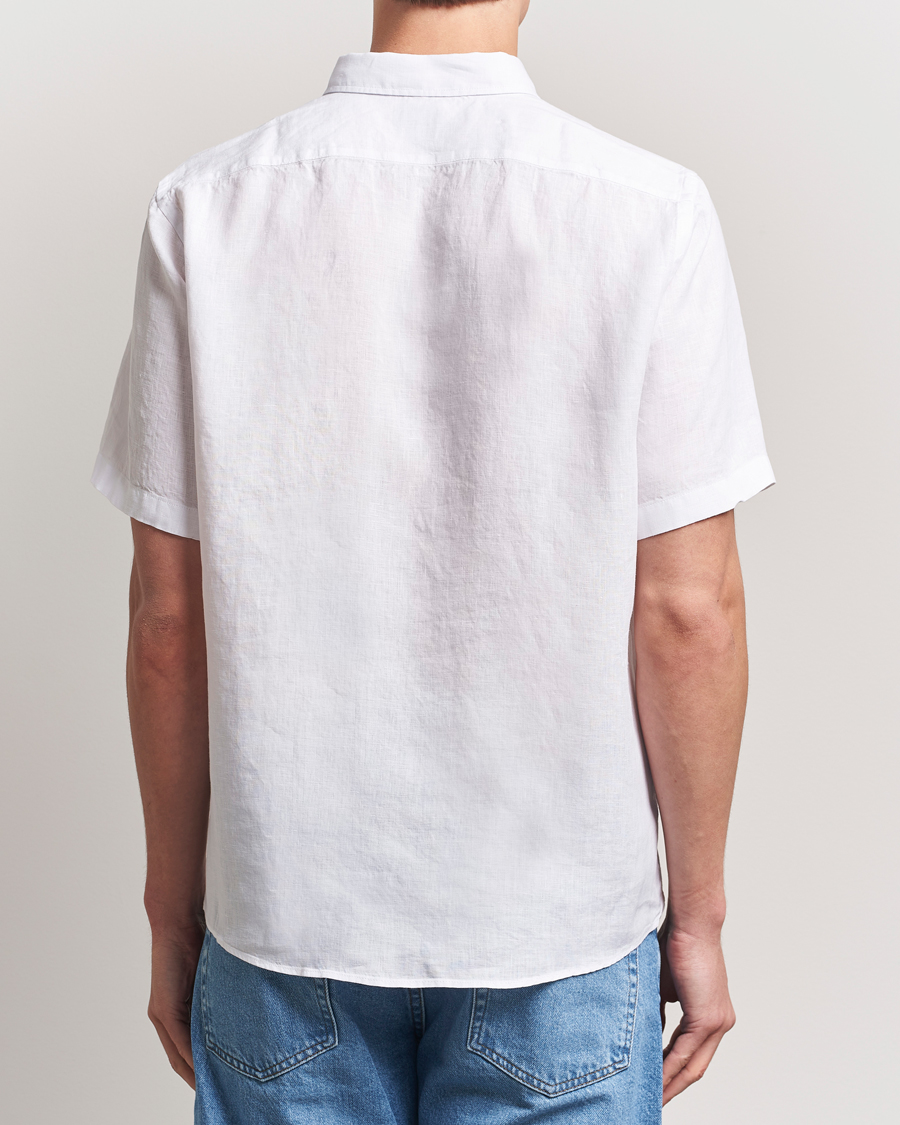 Uomini | Camicie | BOSS BLACK | Liam Linen Short Sleeve Shirt White