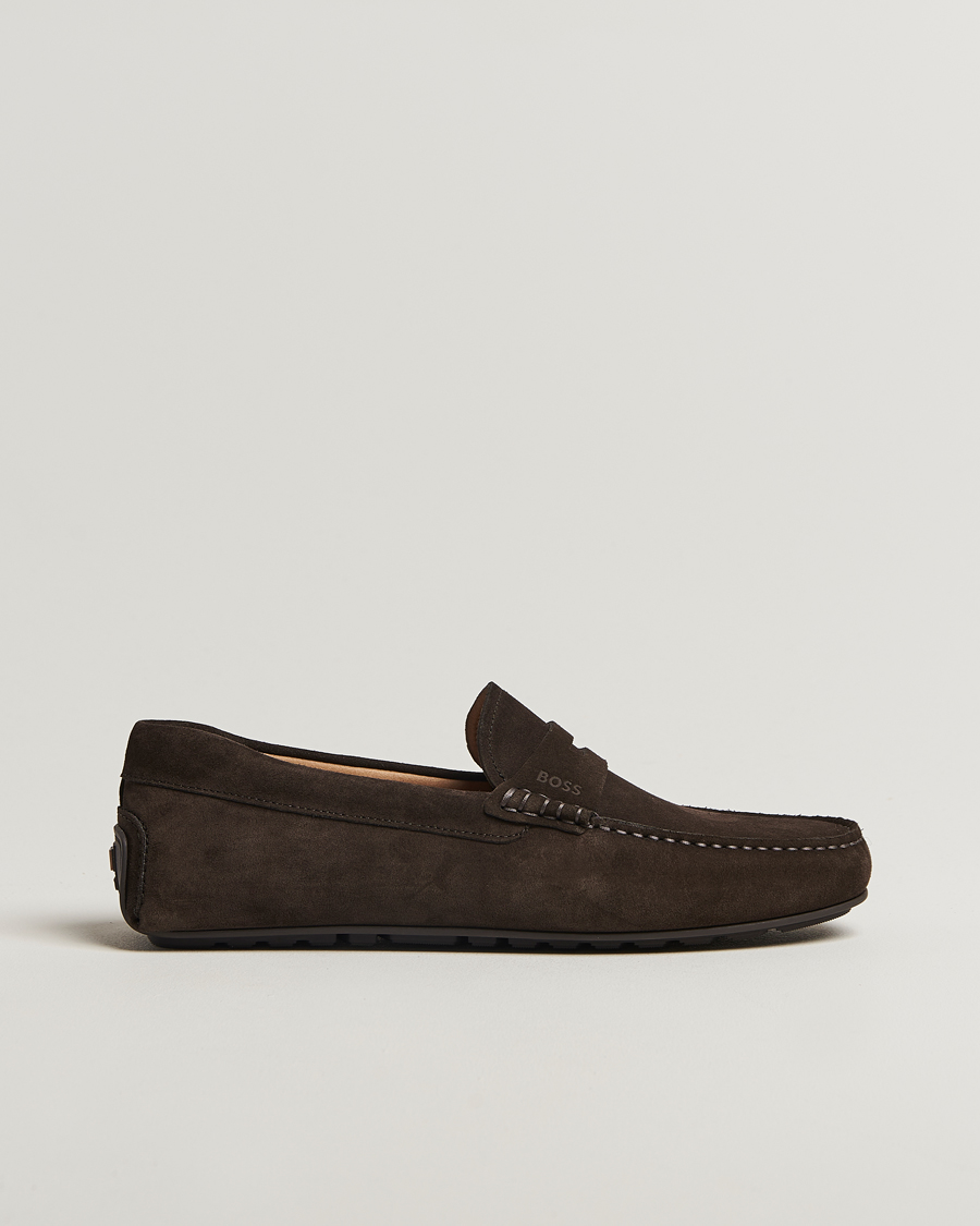 Uomini | BOSS BLACK Noel Suede Moccasin Dark Brown | BOSS BLACK | Noel Suede Moccasin Dark Brown