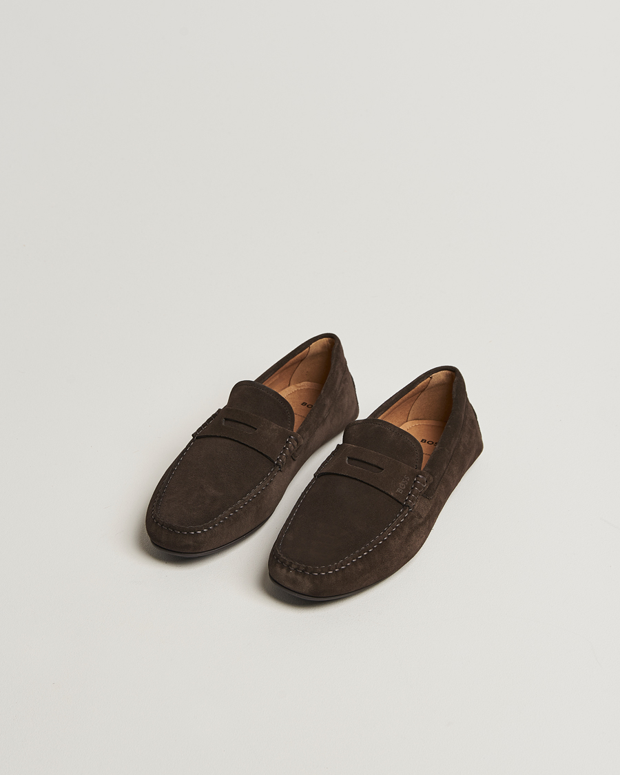 Uomini | Mocassini | BOSS BLACK | Noel Suede Moccasin Dark Brown