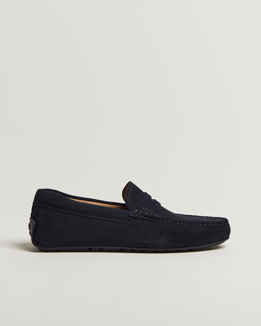 Uomini | Mocassini | BOSS BLACK | Noel Suede Moccasin Dark Blue