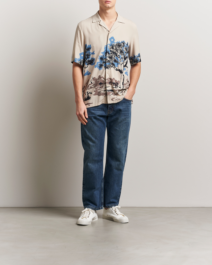 Uomini | Camicie | BOSS ORANGE | Rayer Printed Short Sleeve Shirt Light Beige