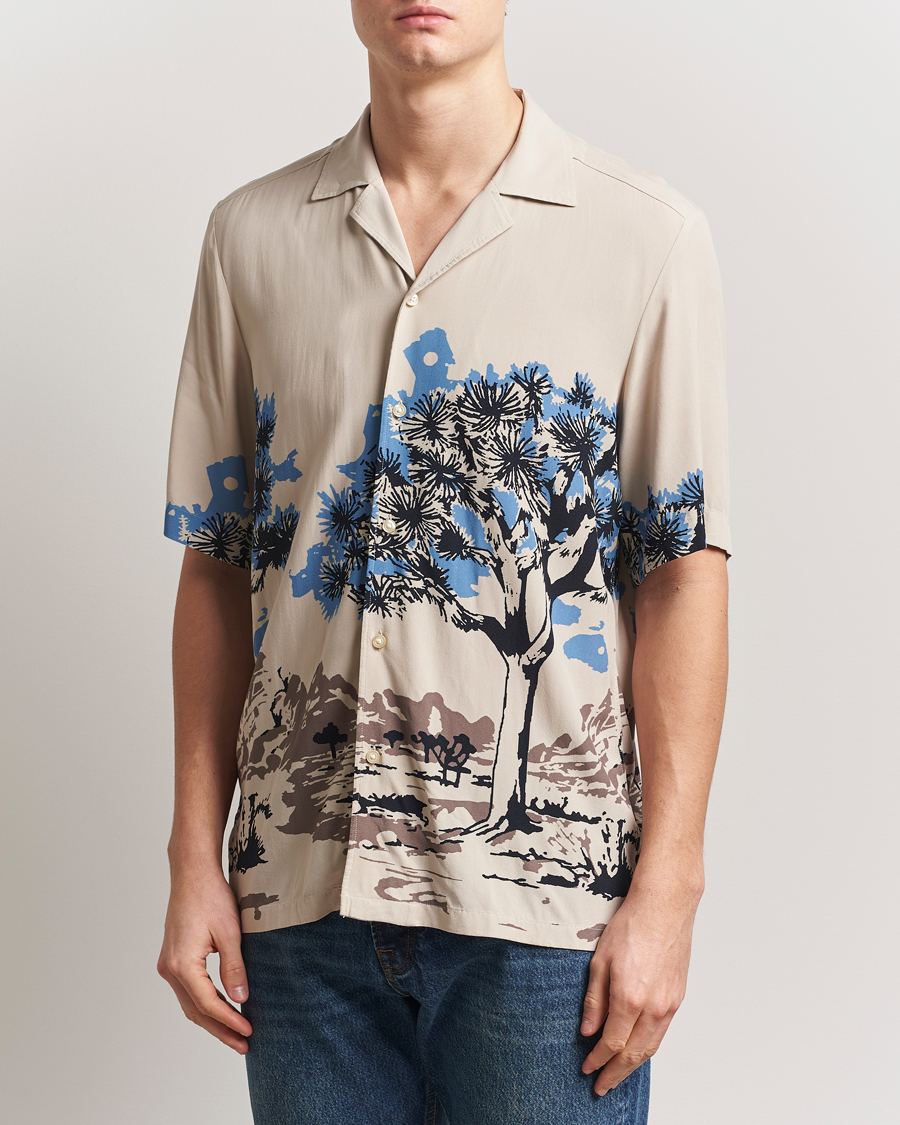 Uomini | Camicie | BOSS ORANGE | Rayer Printed Short Sleeve Shirt Light Beige