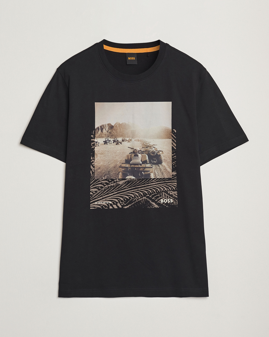 Uomini | T-shirt | BOSS ORANGE | Dunetrace Printed Crew Neck T-Shirt Black