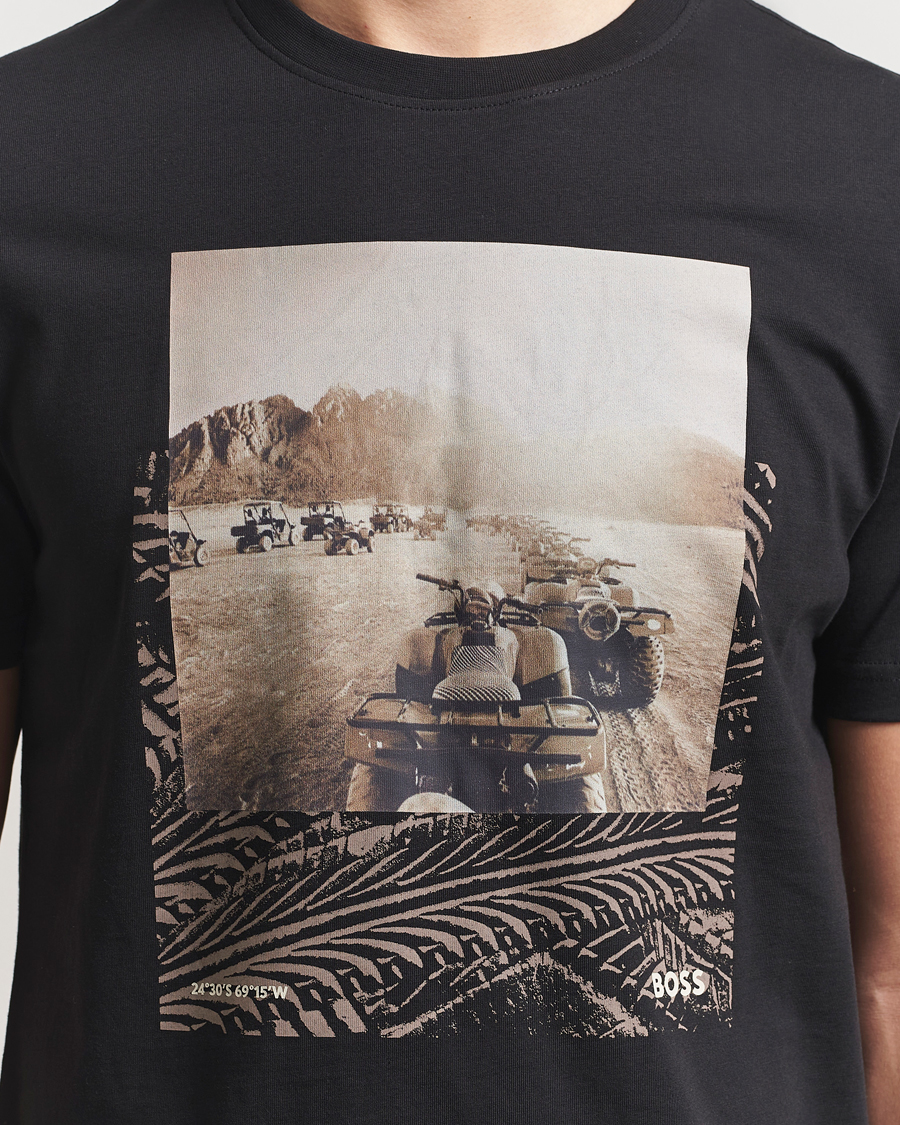 Uomini | T-shirt | BOSS ORANGE | Dunetrace Printed Crew Neck T-Shirt Black