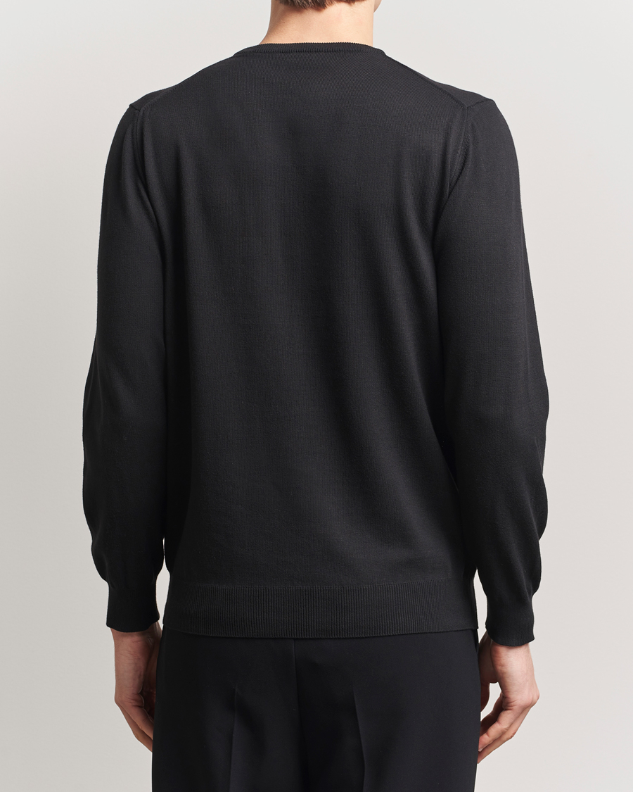 Uomini | Maglieria | Morgano | Supersoft Egyptian Cotton Crew Neck Black