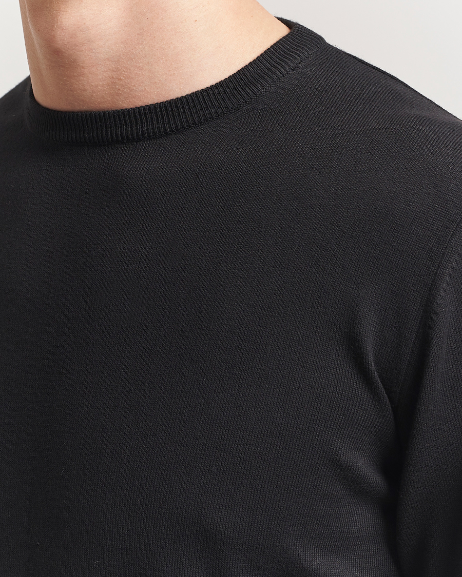 Uomini | Maglieria | Morgano | Supersoft Egyptian Cotton Crew Neck Black