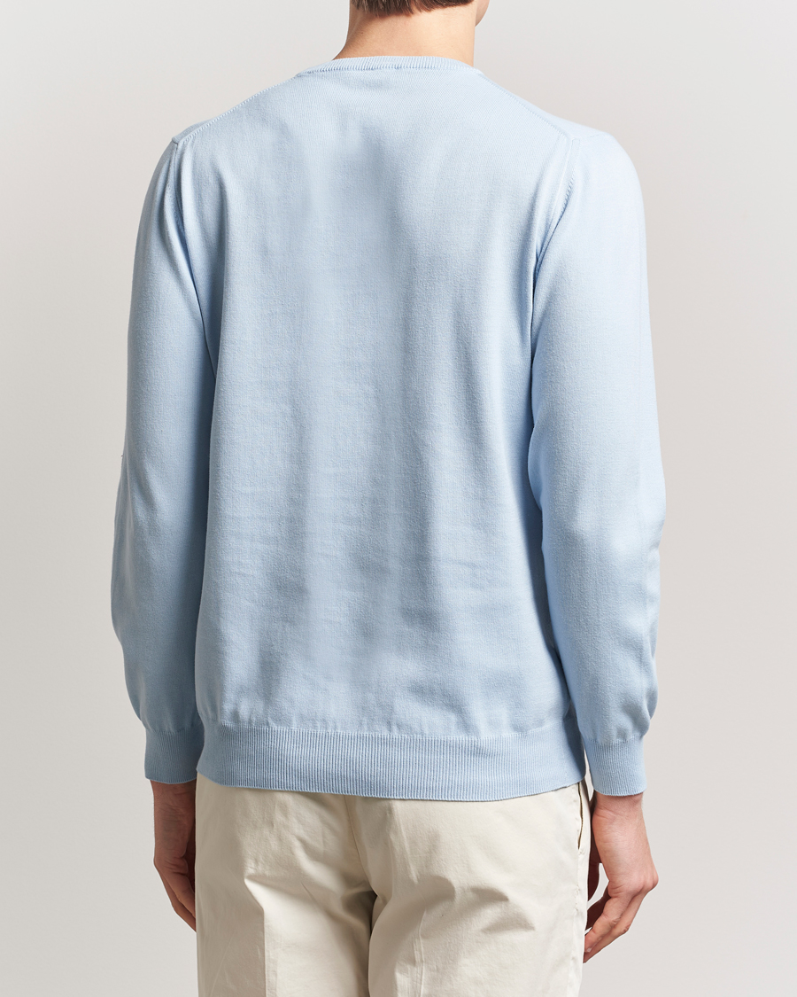Uomini | Maglieria | Morgano | Supersoft Egyptian Cotton Crew Neck Light Blue