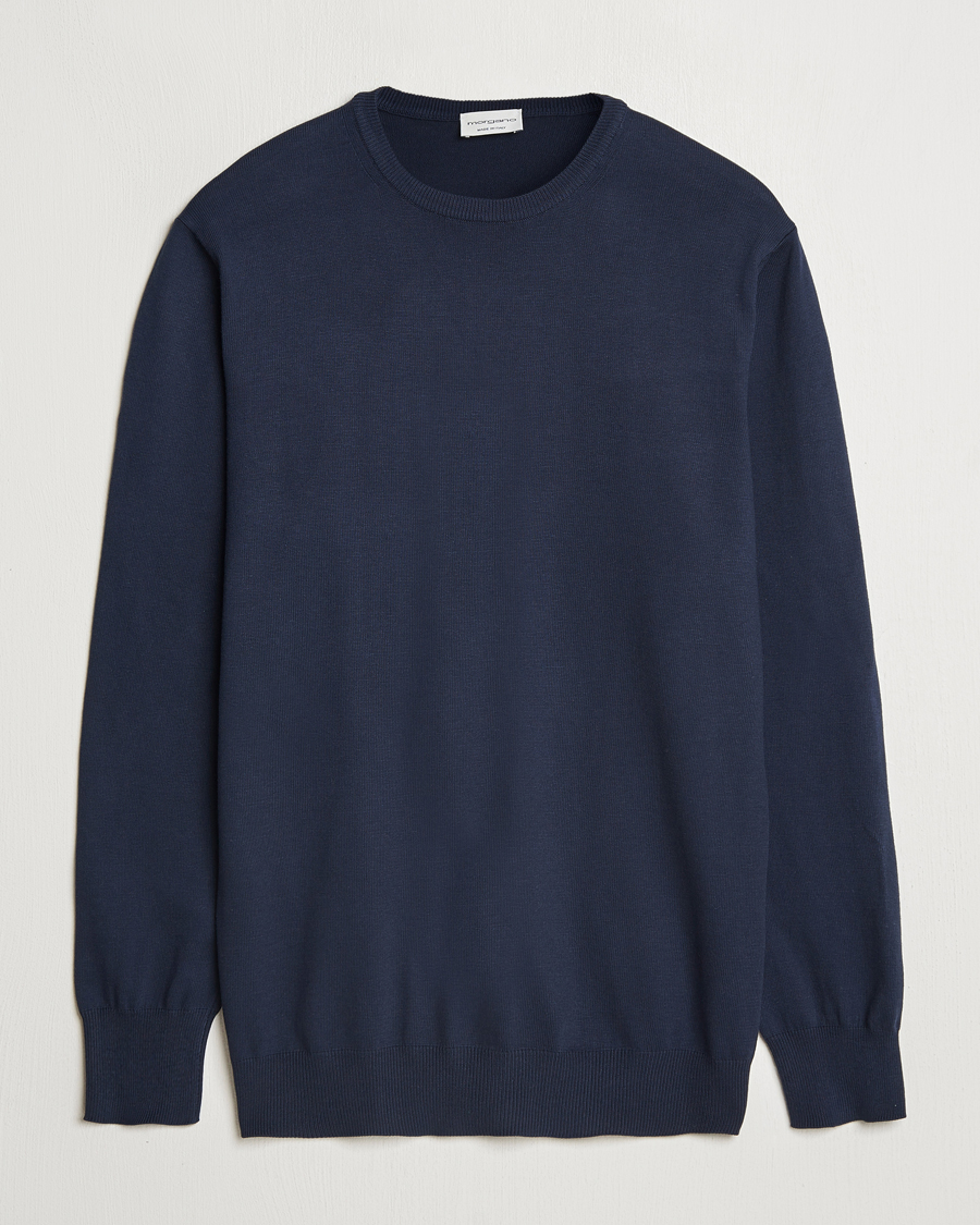 Uomini | Maglieria | Morgano | Supersoft Egyptian Cotton Crew Neck Navy