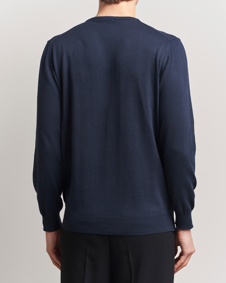 Uomini | Maglieria | Morgano | Supersoft Egyptian Cotton Crew Neck Navy