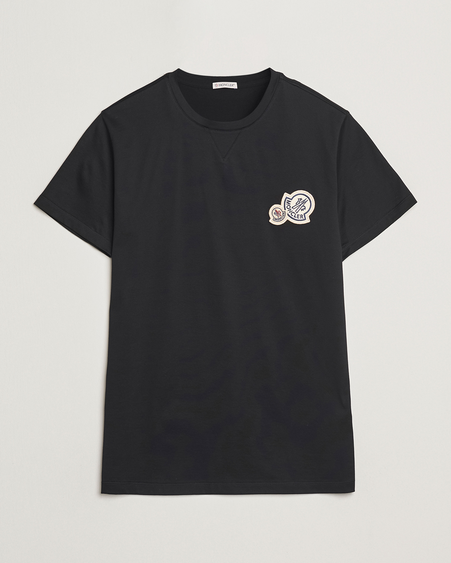 Uomini | T-shirt | Moncler | Double Logo T-Shirt Black