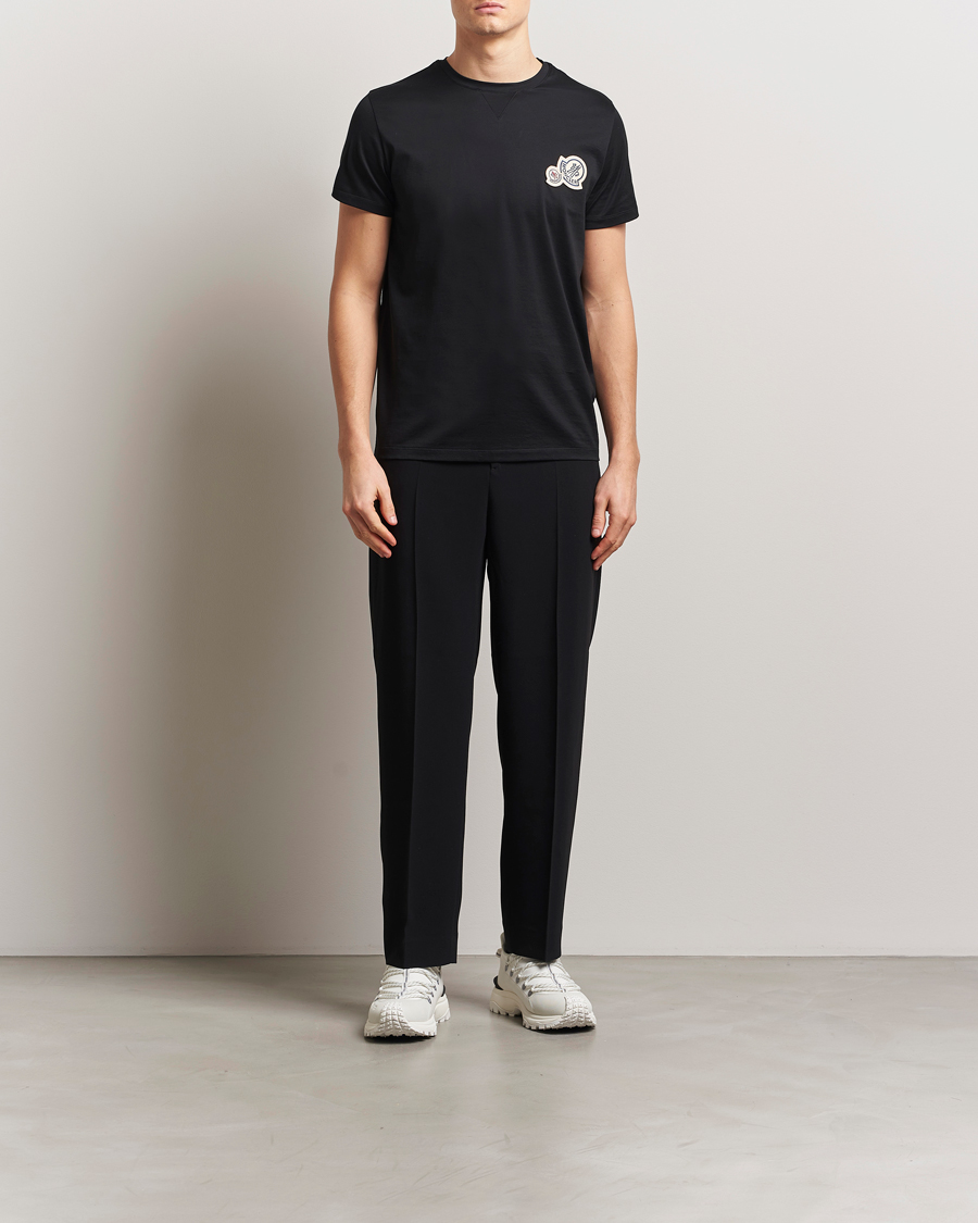 Uomini | T-shirt | Moncler | Double Logo T-Shirt Black