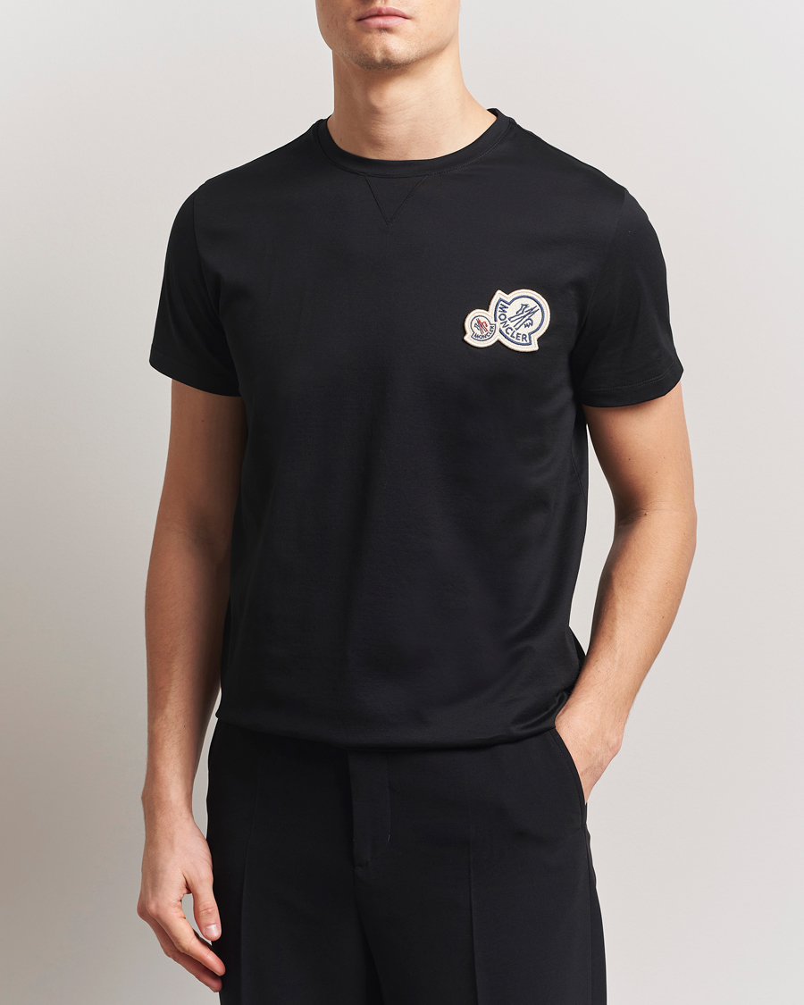 Uomini | T-shirt | Moncler | Double Logo T-Shirt Black