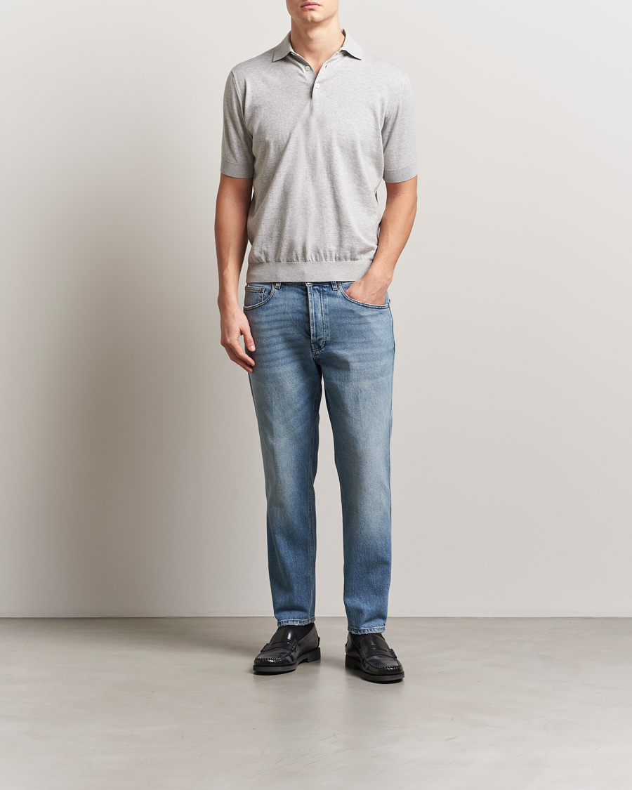 Uomini | Jeans | Lardini | Tapered Washed Jeans Blue