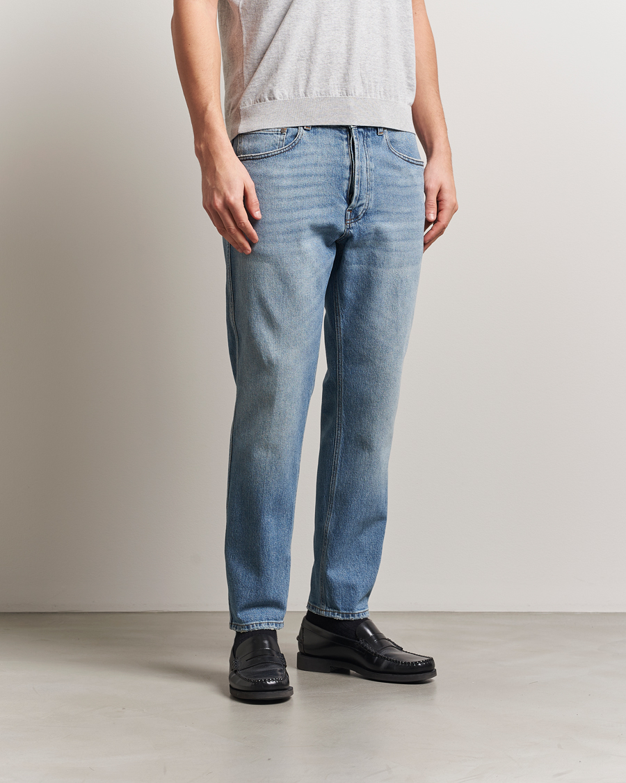 Uomini | Jeans | Lardini | Tapered Washed Jeans Blue