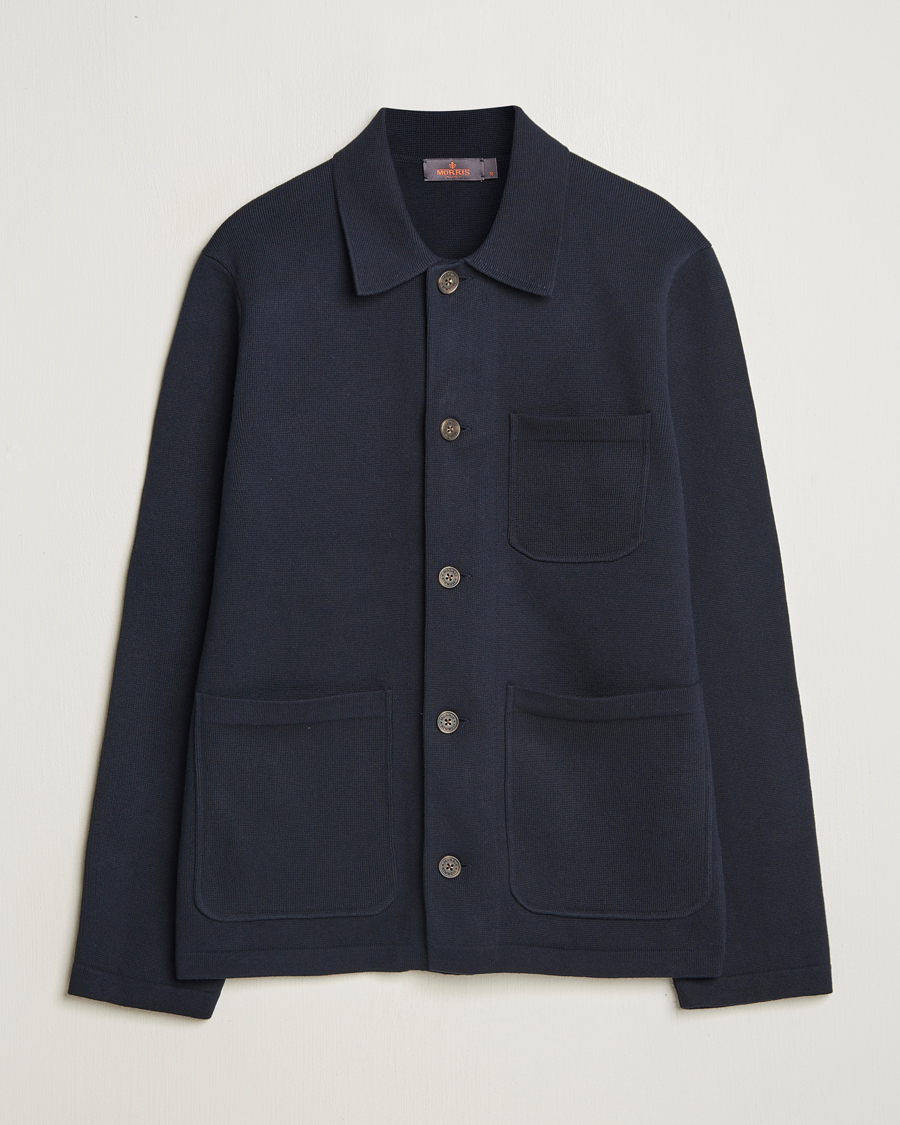 Uomini | Camicie | Morris | Jake Knitted Shirt Jacket Navy