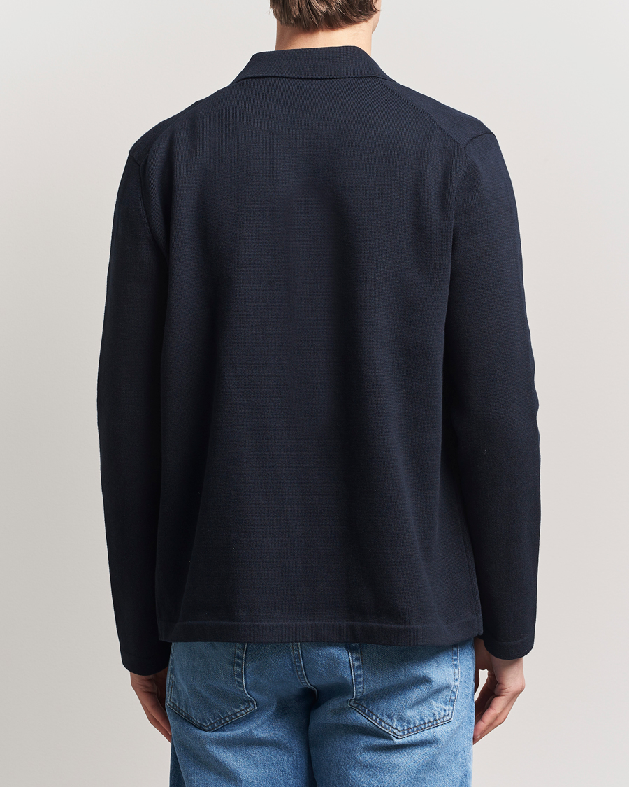 Uomini | Camicie | Morris | Jake Knitted Shirt Jacket Navy