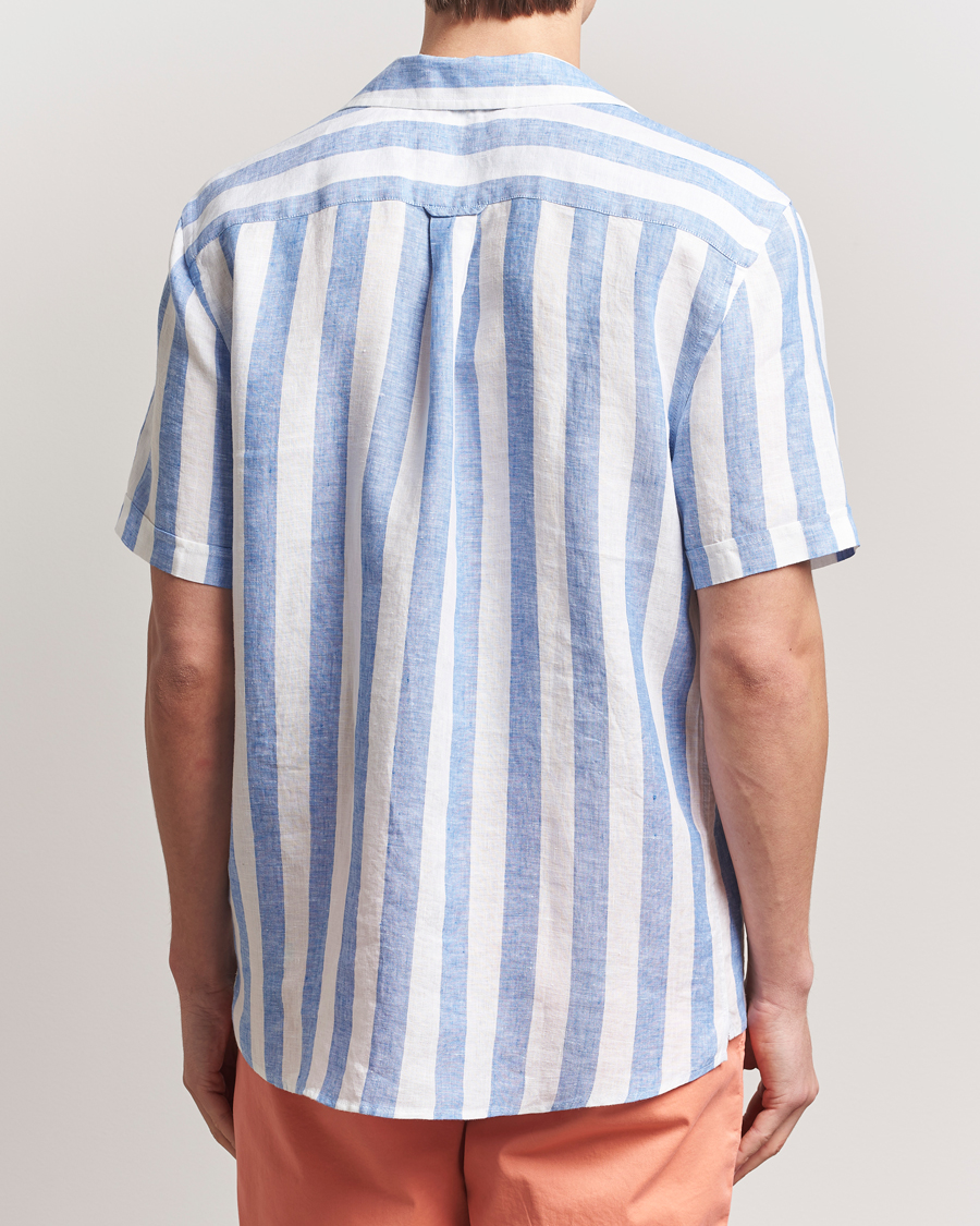Uomini | Camicie | Morris | Resort Linen Shirt Blue