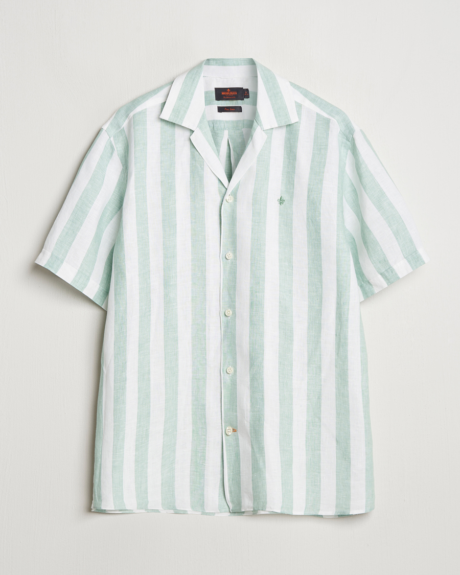 Uomini | Camicie | Morris | Resort Linen Shirt Green