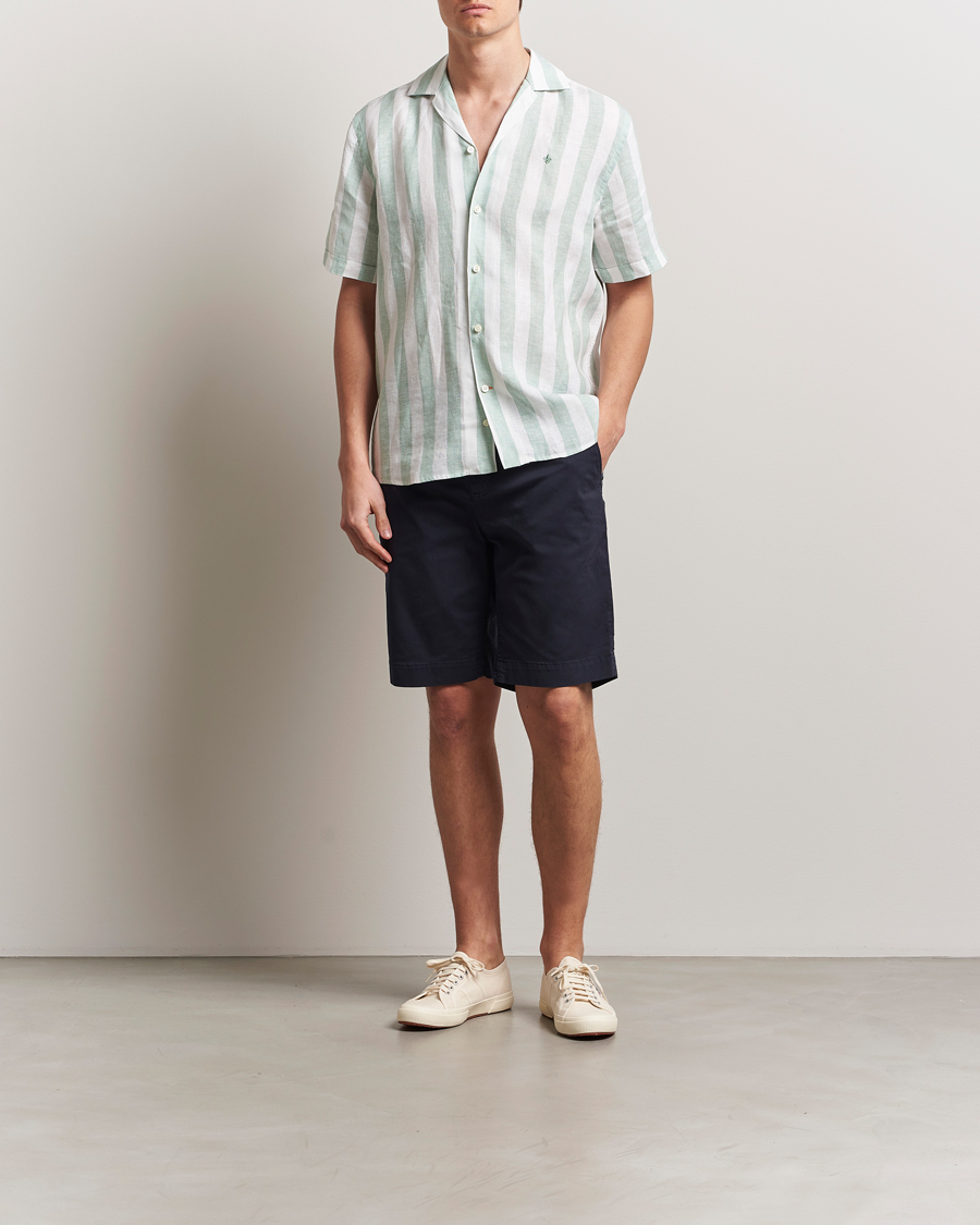 Uomini | Camicie | Morris | Resort Linen Shirt Green