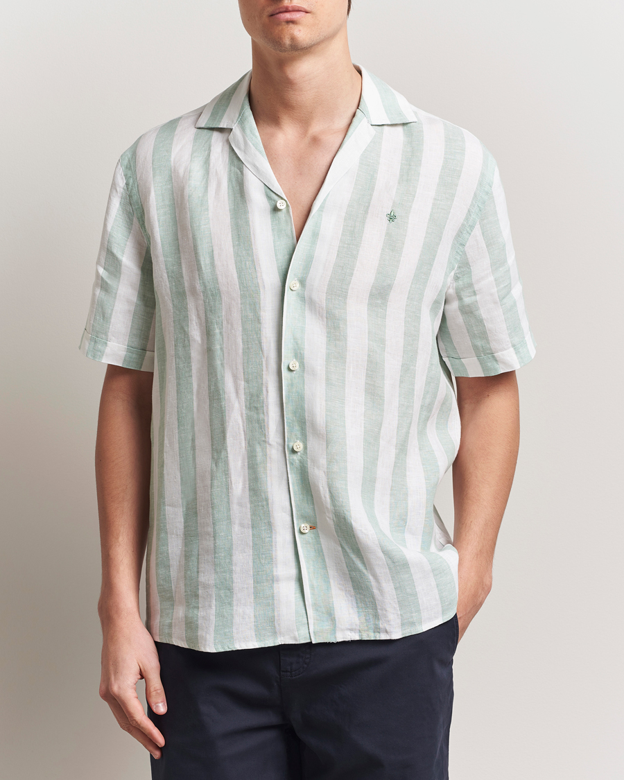 Uomini | Camicie | Morris | Resort Linen Shirt Green
