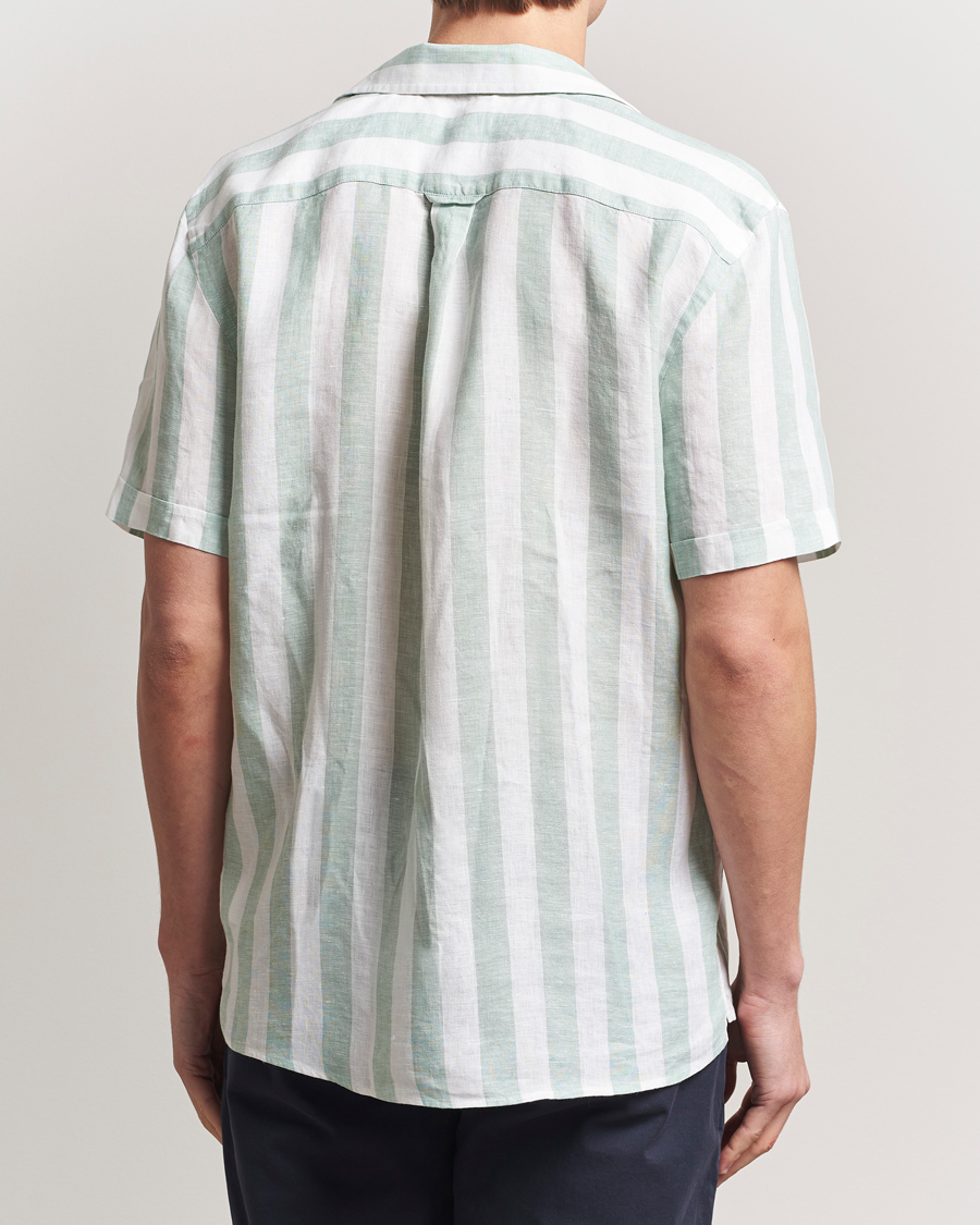 Uomini | Camicie | Morris | Resort Linen Shirt Green