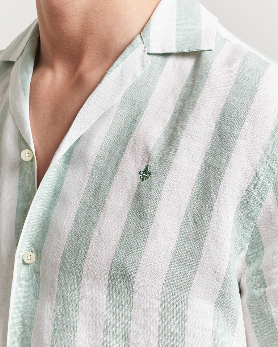 Uomini | Camicie | Morris | Resort Linen Shirt Green