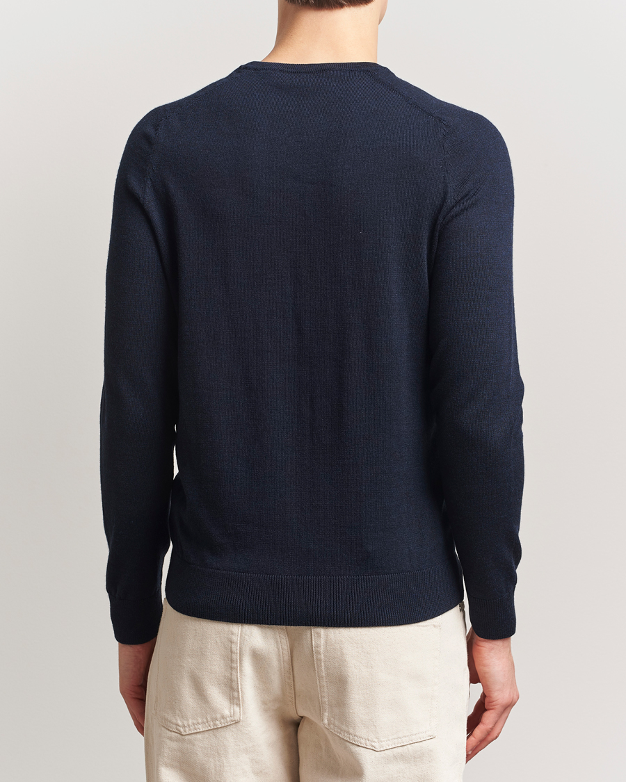 Uomini | Maglieria | Morris | Merino O-Neck Navy