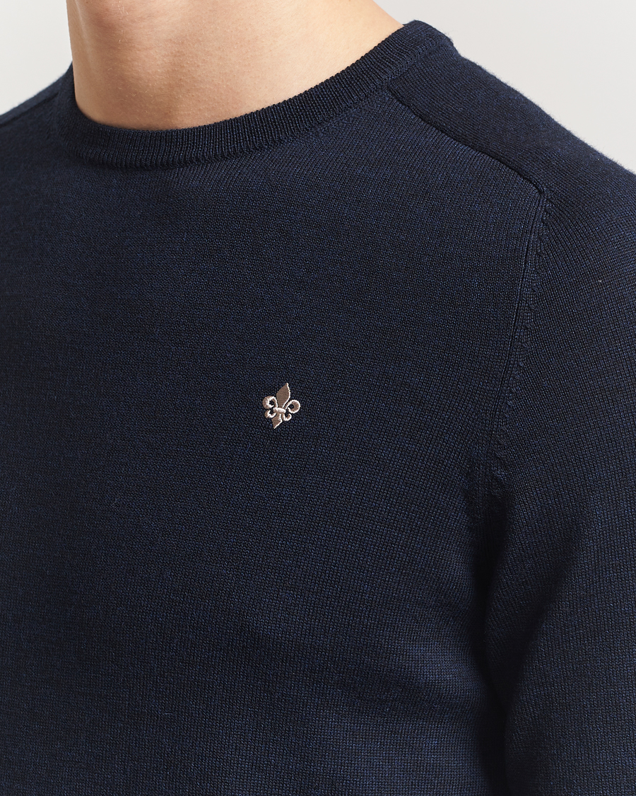 Uomini | Maglieria | Morris | Merino O-Neck Navy