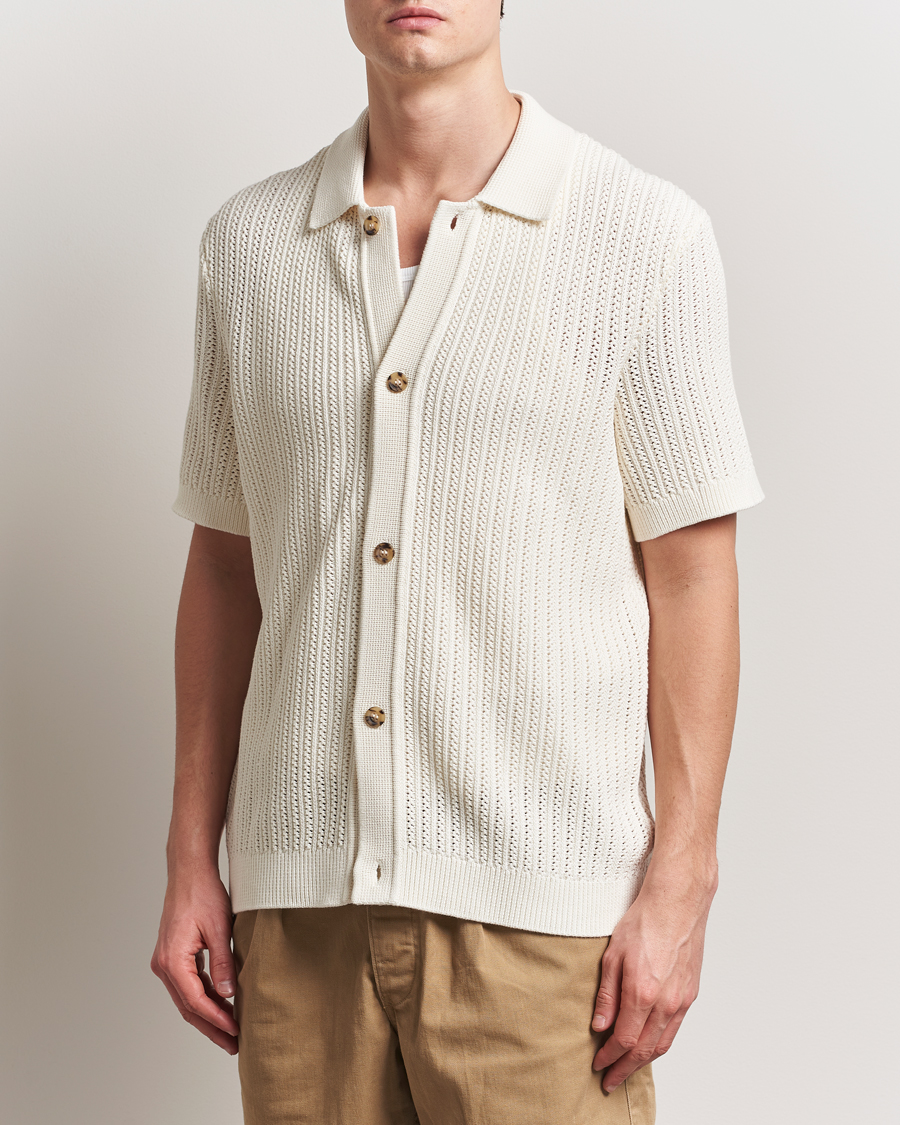 Uomini | Camicie | Morris | Connors Short Sleeve Shirt Off White