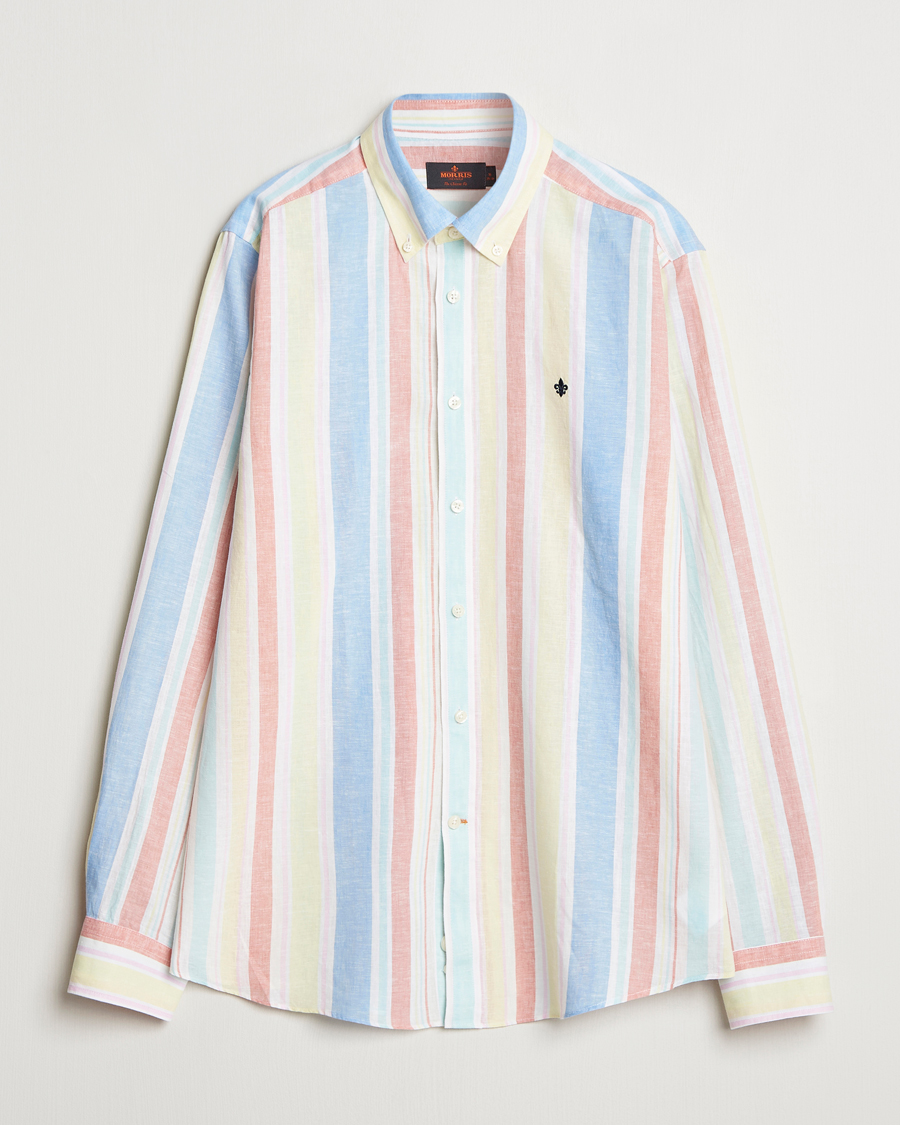 Uomini | Camicie | Morris | Happy Linen Striped Shirt Yellow